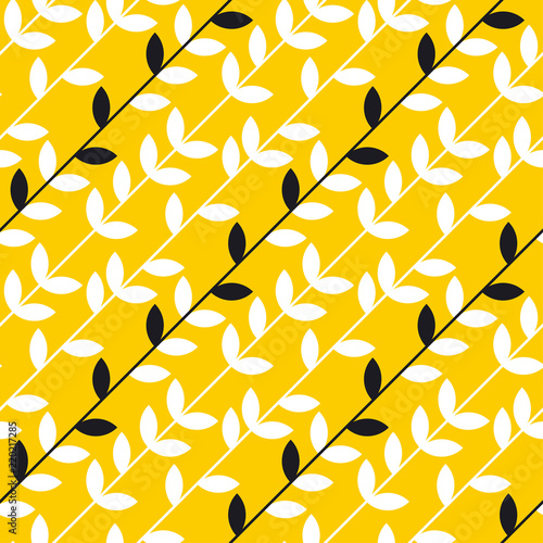 Simple yellow leaves branch...