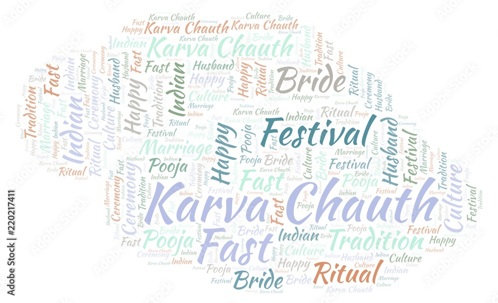 Fototapeta premium Karva Chauth word cloud.