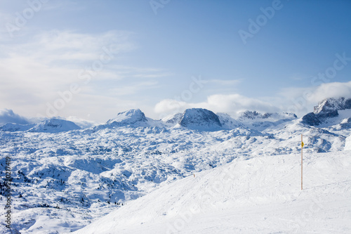 Winter snowy landscape of a ski areal in Austria © Tomsickova