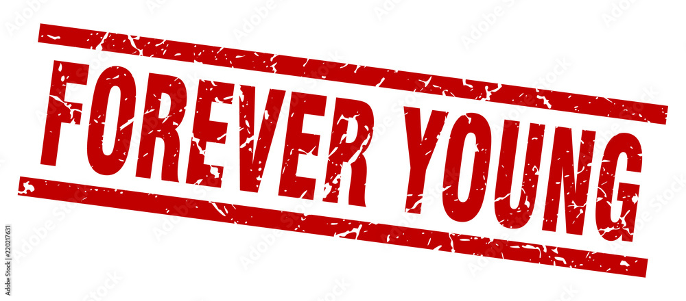 square grunge red forever young stamp square grunge red forever young stamp