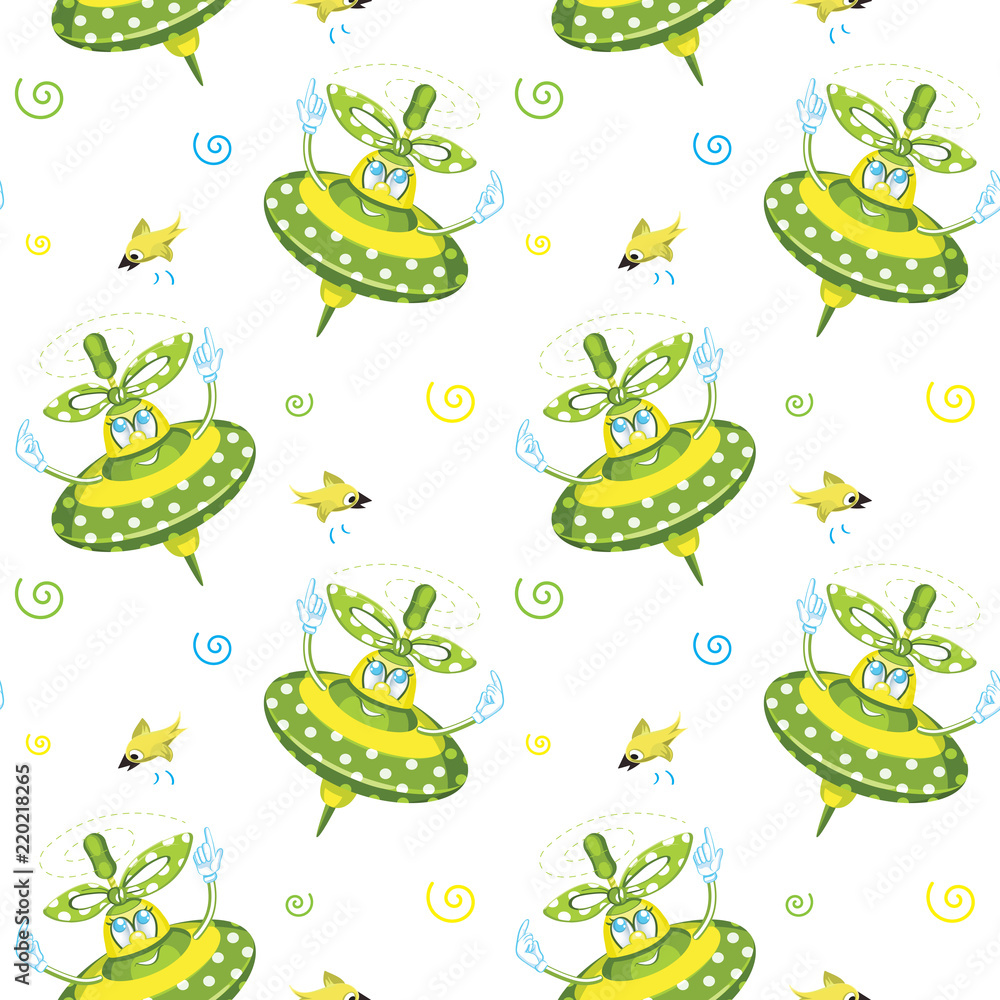 Obraz premium Seamless pattern with funny Whirligig. Ideal for cards, invitations, party, banners, kindergarten, baby shower, preschool and children room decoration