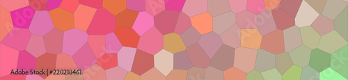 Red and aqua bright Middle size hexagon in banner shape background illustration.