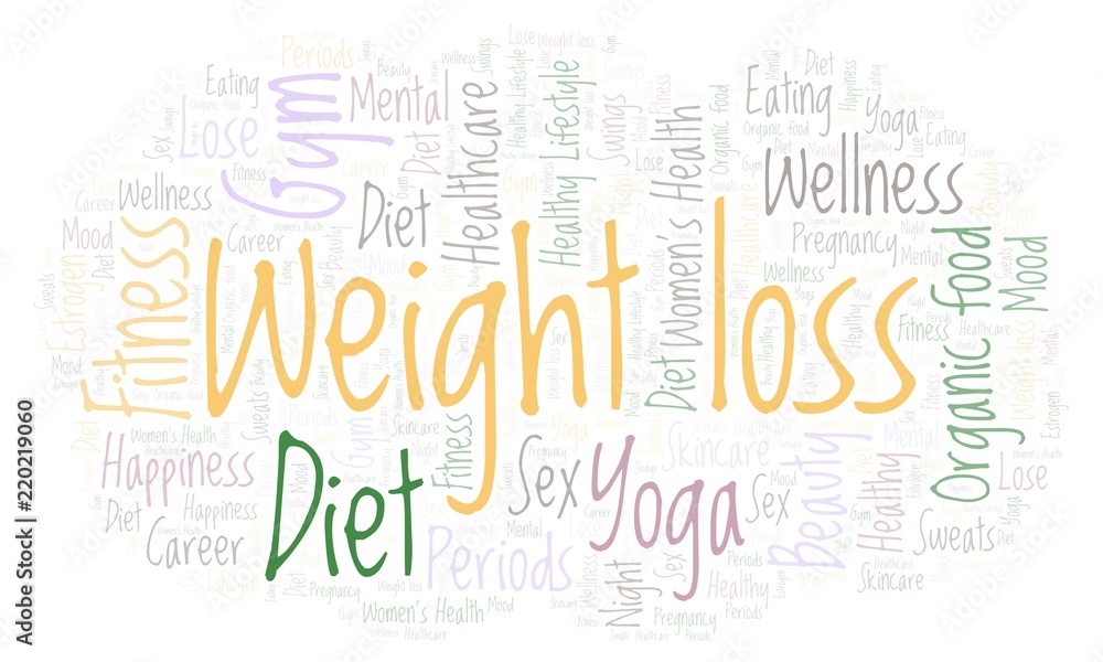 Obraz premium Word cloud with text Weight loss on a white background.