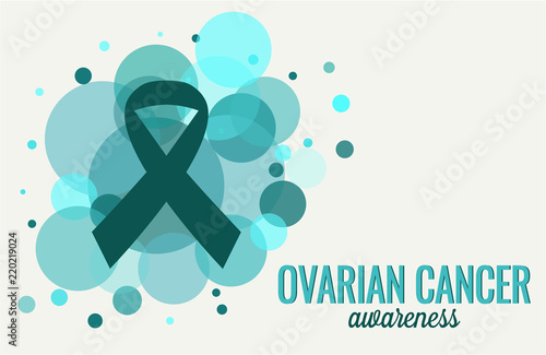 Ovarian Cancer awareness card or background. vector illustration.