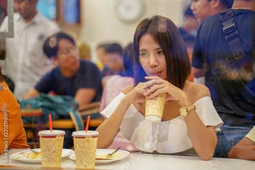 Wallpaper Mural Young asian woman traveling to landmark in Bangkok Thailand. Torontodigital.ca