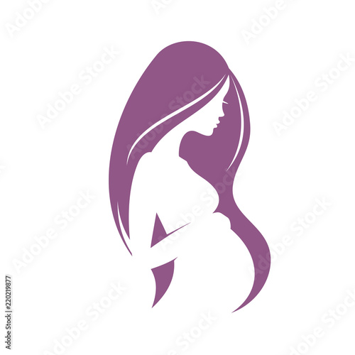 pregnant woman stylized vector silhouette
