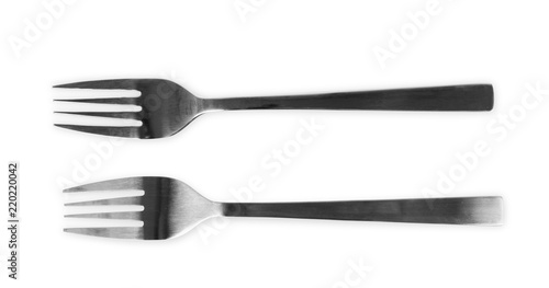 metal fork isolated on white background