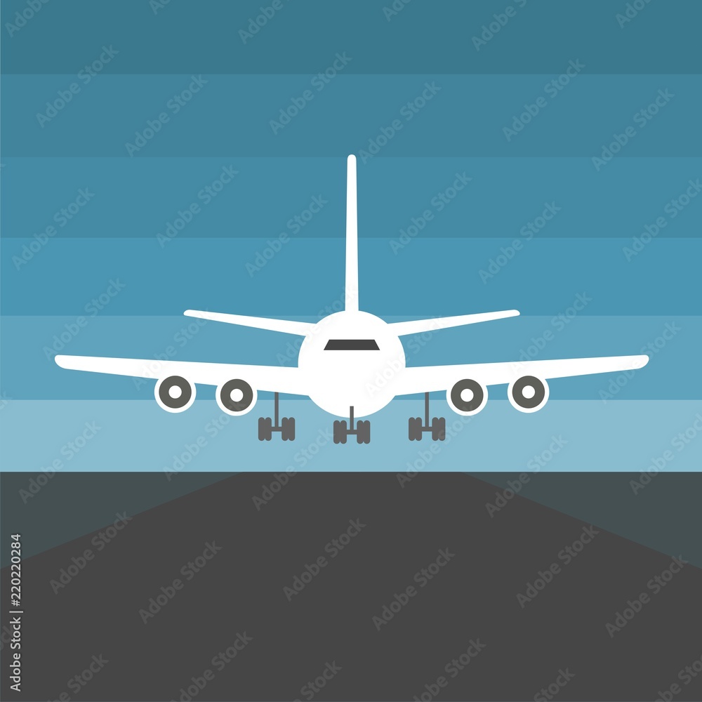 Airport icon, Airplane on the runway Airport icon, Airplane on the runway
