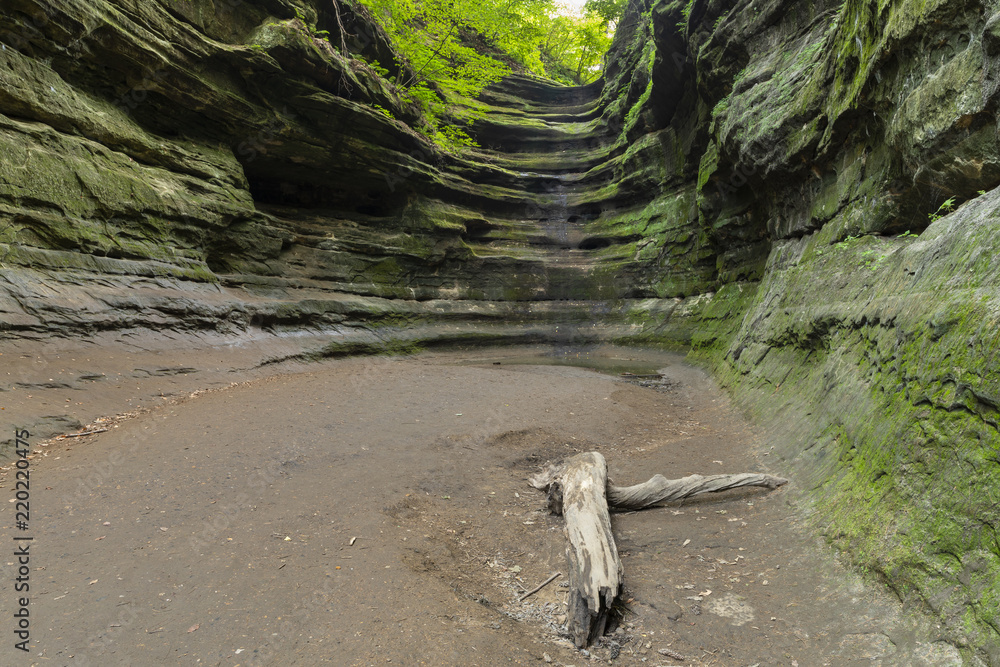 Fototapeta premium Narrow Canyon with dried up waterfall.