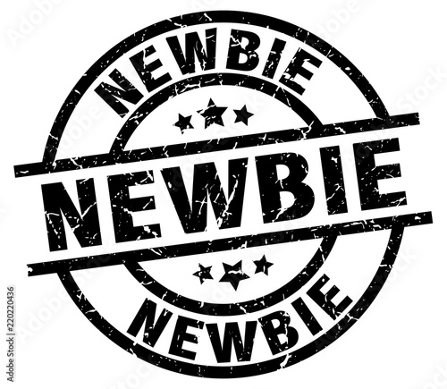 newbie round grunge black stamp