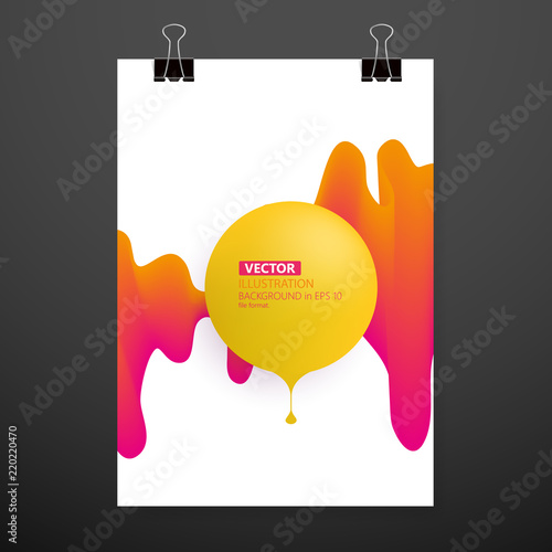Colorful abstract liquid and fluid poster and cover design. Minimal geometric pattern gradients backgrounds. Eps10 vector.