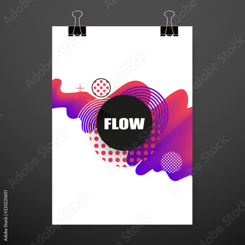 Colorful abstract liquid and fluid poster and cover design. Minimal geometric pattern gradients backgrounds. Eps10 vector.