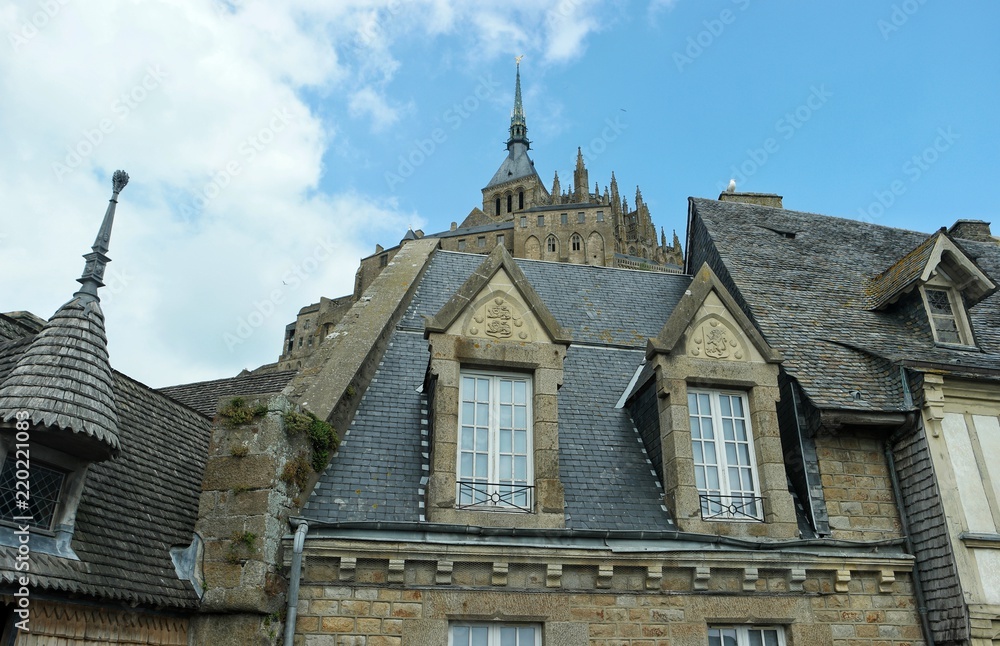 Panorama of Abbey Mont Saint Michel, Normandy, France