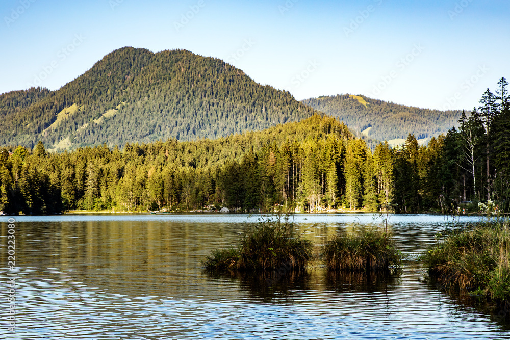 Lake Hintersee in the Bavarian Alps near Berchtesgaden