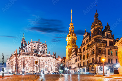 Night view of the Old Town of Dresden, Germany