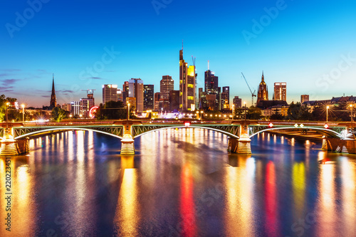 Evening view of Frankfurt am Main  Germany