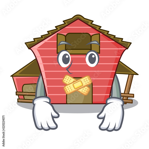 Silent red storage barn isolated on mascot
