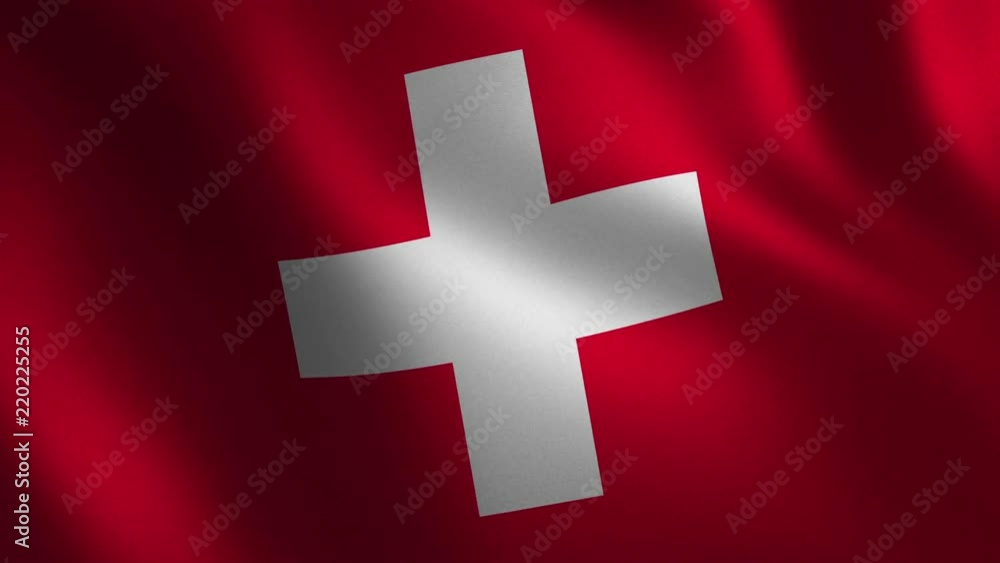 Switzerland flag waving 3d. Abstract background. Loop animation. Switzerland flag waving 3d. Abstract background. Loop animation.