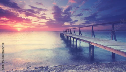 Obraz fantastyczny wieczór na wybrzeżu