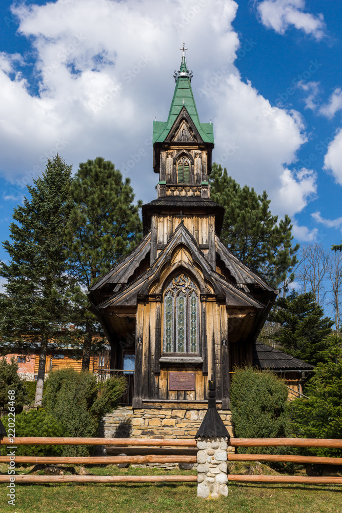 Fototapeta premium Chapel in Plazowka near Zakopane, Witow, Poland