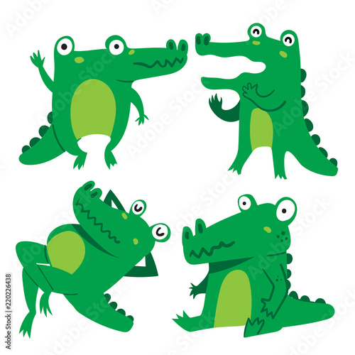 crocodile character vector design