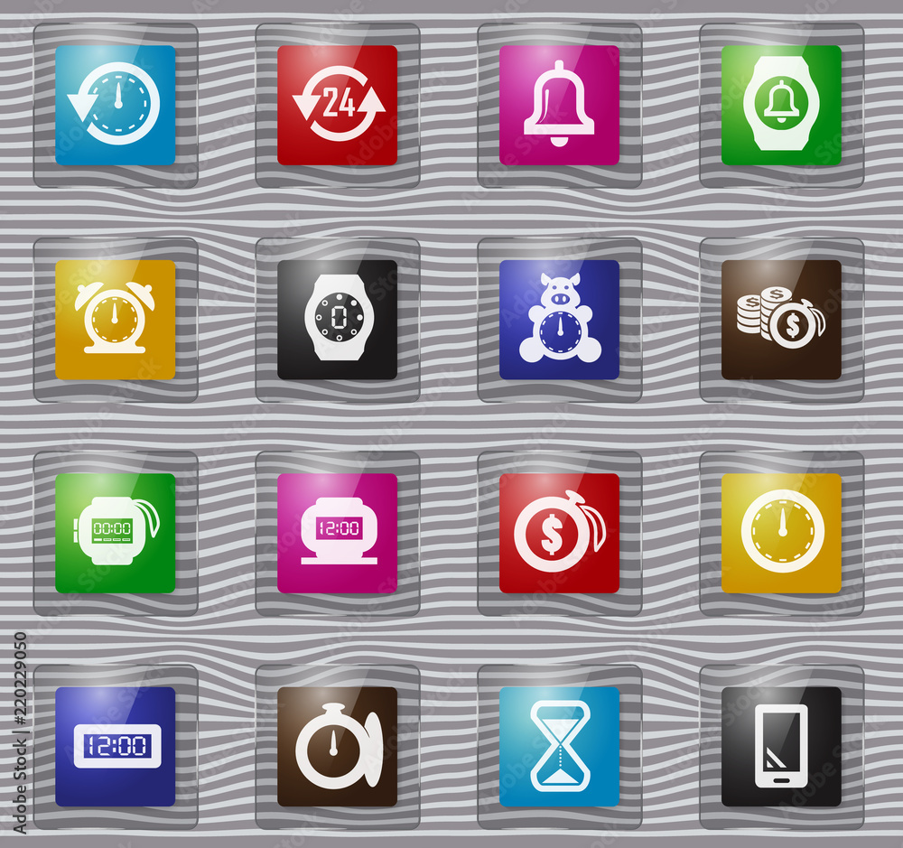 Time glass icons set Time glass icons set