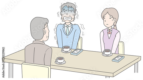 緊張しすぎるビジネスマン