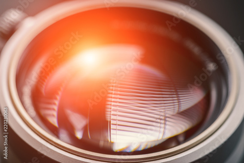 Сamera lens aperture. Selective focus with shallow depth of field.