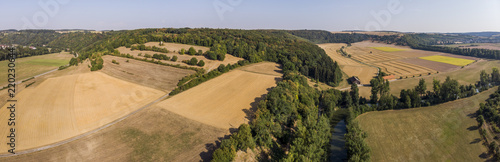 Felder im Spätsommer - Jagsttal - Luftaufnahme photo