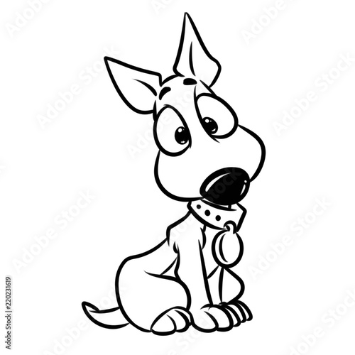 Cute puppy wonder cartoon illustration isolated image coloring page