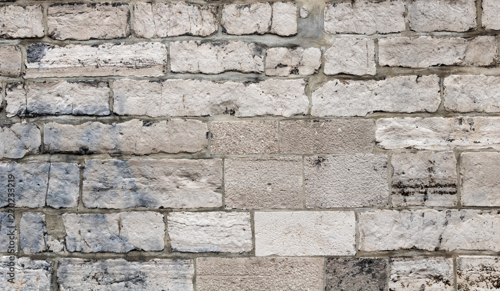 Fototapeta premium Rough Bricks texture white wall