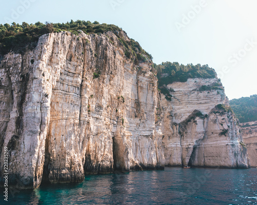 Sea caves in Corfu Greece