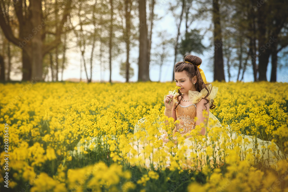 the girl in flower field the girl in flower field