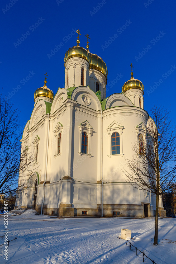 Cathedral of St. Catherine velikomuchennitsy in winter. Pushkin. Saint Petersburg. Russia