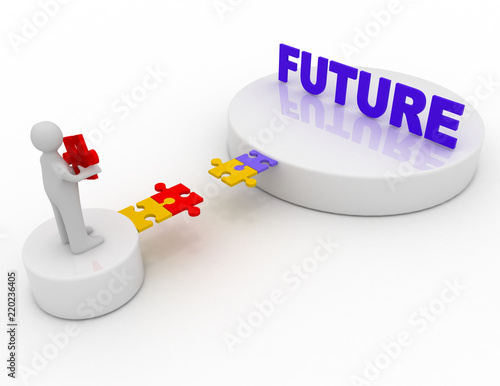 brige to the future concept .  3d rendered illustration photo