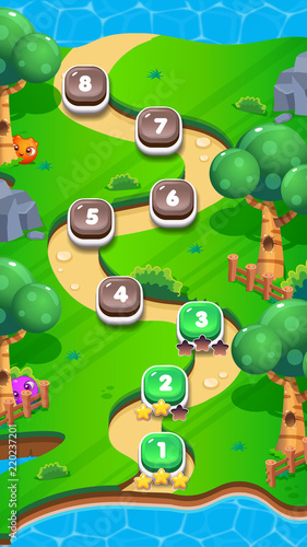 Level World Map for Mobile Games - Assets - For Game Reskin