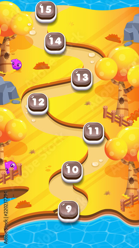 Level World Map for Mobile Games - Assets - For Game Reskin