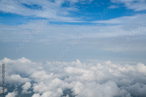 above cloud blue sky background only