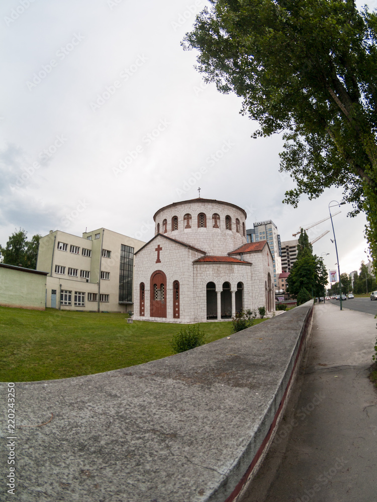 Old white orthodox church
