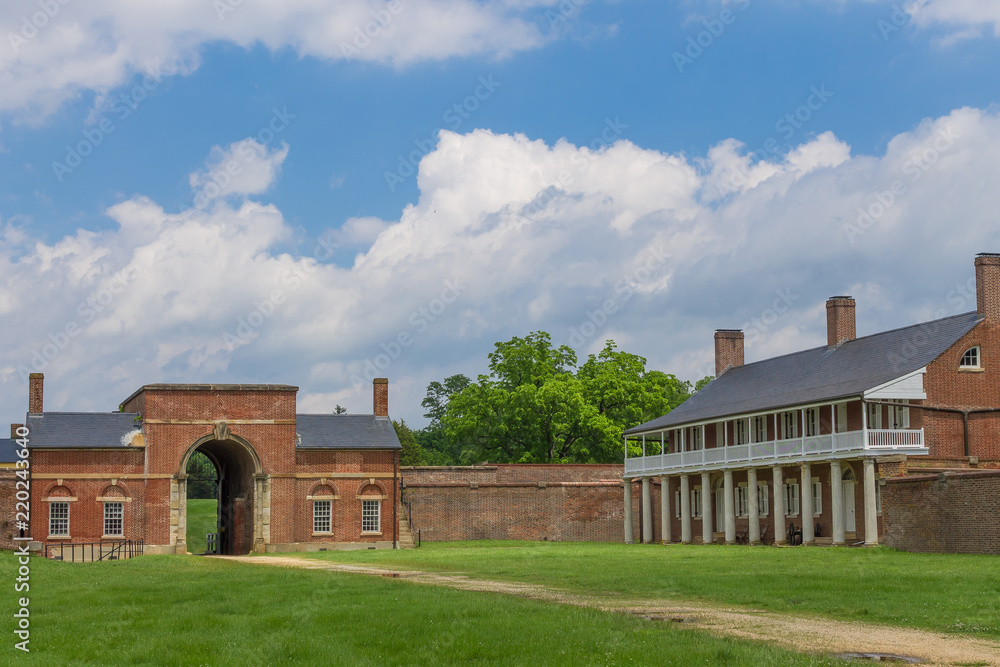 The Entrance and Barracks of Fort Washington: A part of the National Parks Service