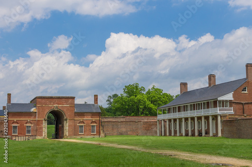 The Entrance and Barracks of Fort Washington: A part of the National Parks Service photo