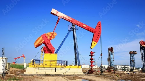 On August 21, 2018, tanghai county of jidong oilfield sunset, hebei province, China.