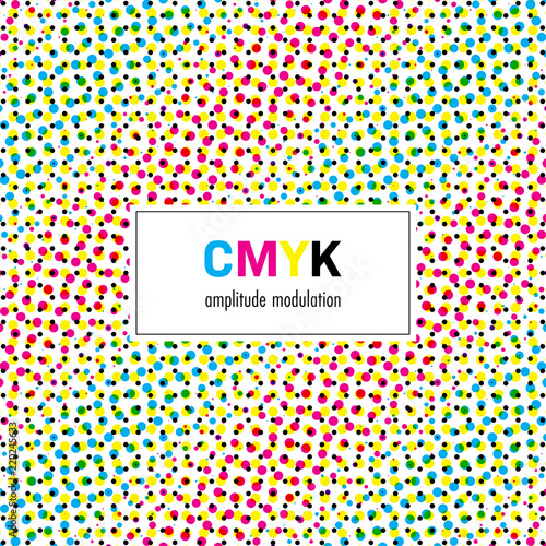 Abstract halftone background in CMYK colors. Vector illustration