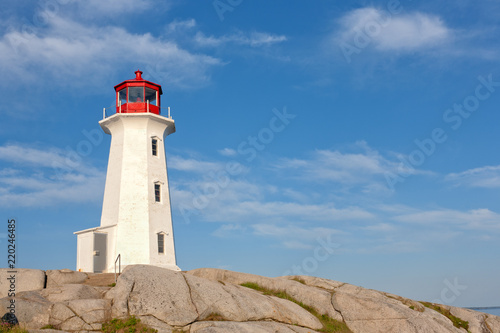 Iconic Peggys Cove lighthouse on a sunny day. © Kevin Brine