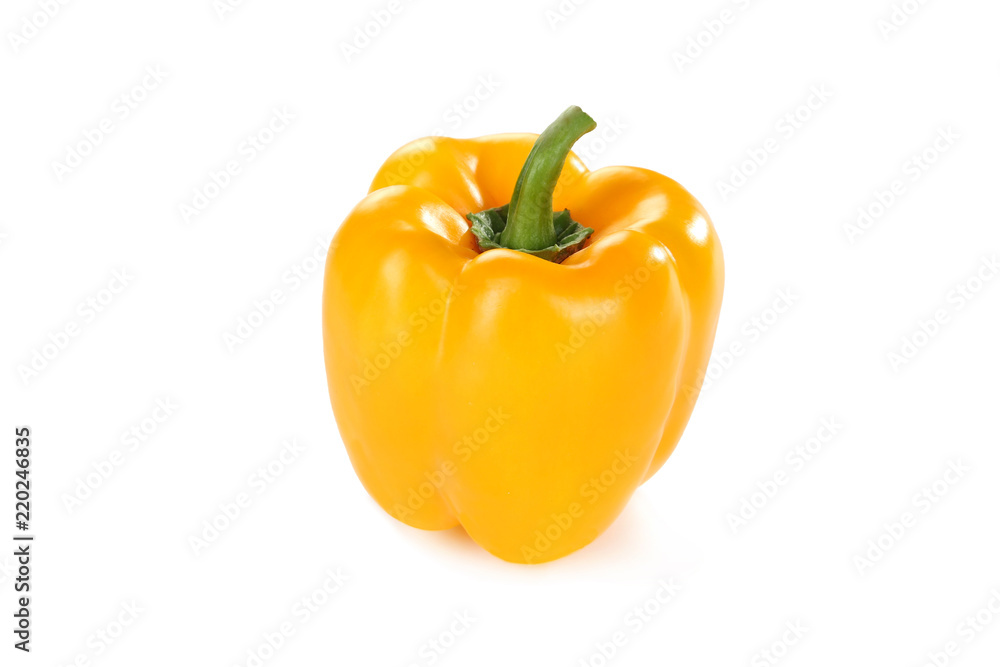 Gelbe Paprika auf weißem Boden Gelbe Paprika auf weißem Boden