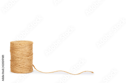 Coil twine isolated on white background, copy space template