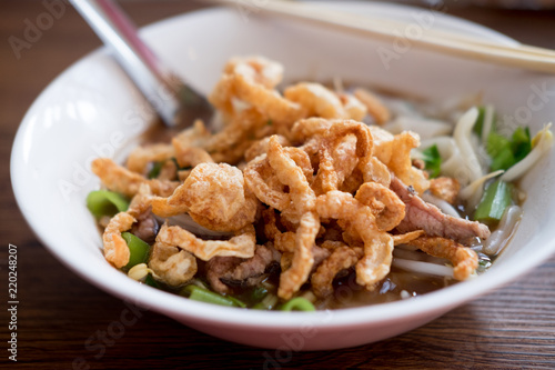 Pork noodle soup with meat ball