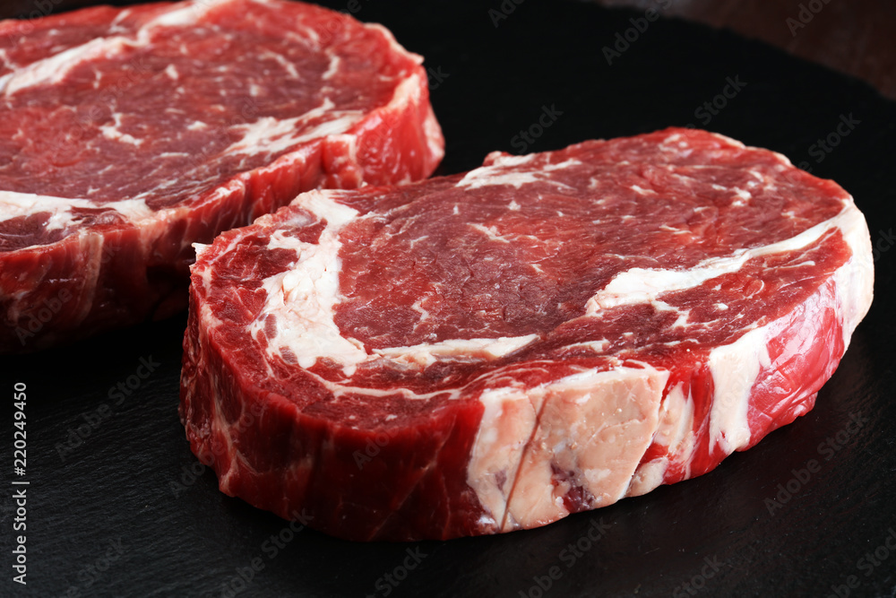 Steak raw. Barbecue Rib Eye Steak, dry Aged Wagyu Entrecote Steak. Steak raw. Barbecue Rib Eye Steak, dry Aged Wagyu Entrecote Steak.