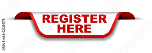 red and white banner register here