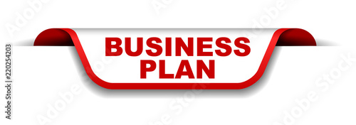 red and white banner business plan